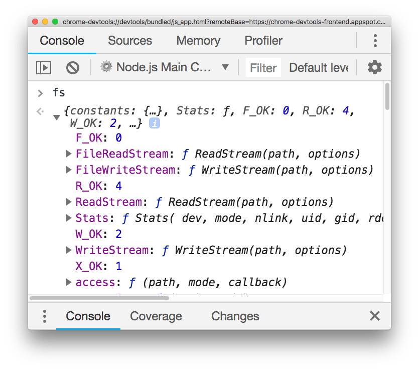 node-console